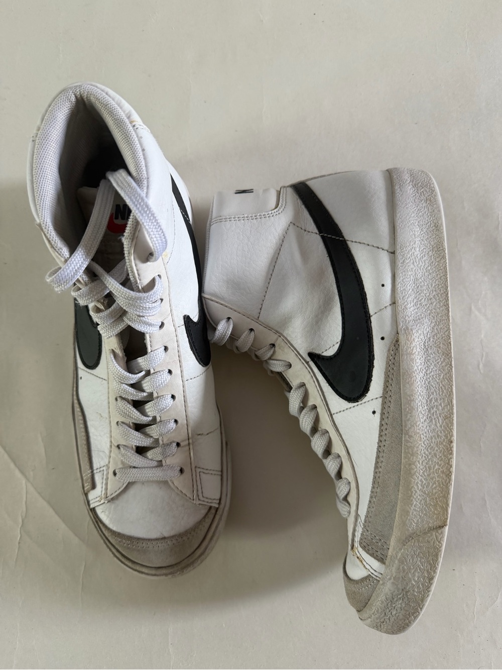 Nike White and Black High-Top Sneakers - Picture 6 of 6